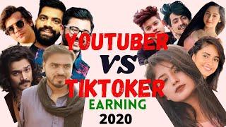 TOP 5 INDIAN YOUTUBER VS TIKTOKER EARNING IN 2020 | YOUTUBE VS TIKTOK