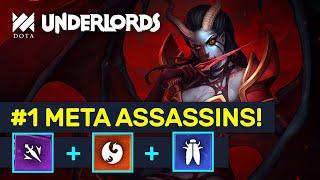 #1 META ASSASSINS! 6 Assassins Insects Dragon Build! | Dota Underlords