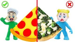 Luka Makes Broccoli Pizza ❤️ LIVE Cartoons Stop Motion Animation