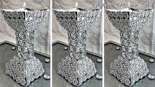 Dollar Tree DIY Elegant Glam Crystal Candle Holders