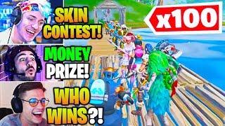 Streamers HOST 100 Player SKIN & EMOTE Fashion Show for MONEY! (Fortnite)