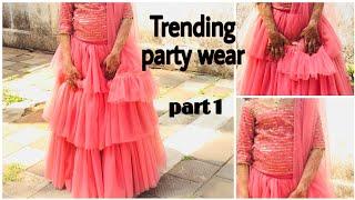 Trending party wear|| skirt & top cutting & stiching (part 1) || latest modal skirt and top