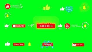 Green screen youtube subscribe button  with sound effects
