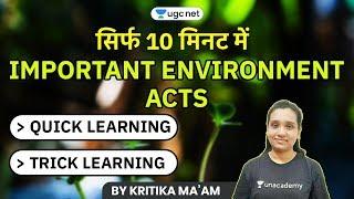 5 Top Trick To Remember Important Environment Acts | Environment and Ecology | by Kritika Ma'am