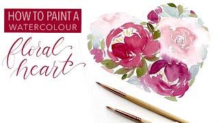 How To Paint A Watercolour Floral Heart