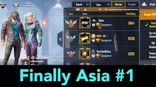 Finally Reached ASIA #1 | Conqueror Tier | PUBG Mobile | Mr Spike