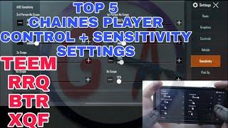 TOP 5 | XQF PARABOY, BTR, 4AM, RRQ, | CHAINES PLAYER | CONTROL AND SENSITIVITY SETTINGS |