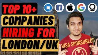 Companies hiring for London or UK directly from India | Visa sponsored | Top 10 series