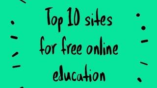 Top 10 sites for free online education