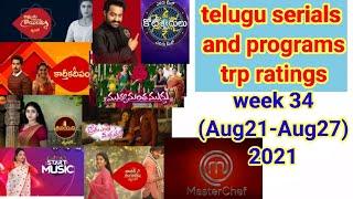 top 30 trp rating telugu serials and programs week 34 2021