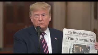 END RESULT: President Trump Shows Off ACQUITTED Headline