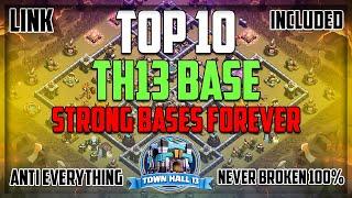 Undefeated Top 10 TH13 WAR/CWL/LEGEND Base Link 2021 | All Time Best TH13 With Link Anti Everything