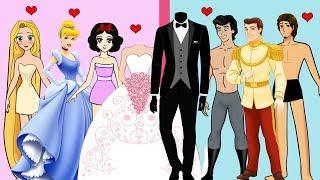 COMPILATION TOP WEDDING PAPER DOLLS PRINCESS BRIDE & GROOM IN PINKY CHANNEL