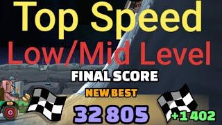 Hcr2 Top Speed 32.805 Points! Low/Mid level Walkthrough Hill climb racing 2 team event