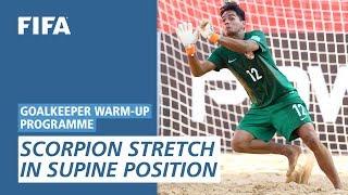 Scorpion stretch in supine position [Goalkeeper Warm-Up Programme]