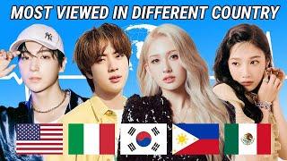 Most Viewed K-POP Artists In Different Country | August 2021