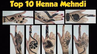 Top 10 Unique Tattoos Mehndi Design Beautiful Henna Finger mehndi Back hand mehndi
