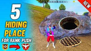 TOP 5 HIDDEN PLACE IN FREE FIRE FOR RANK PUSH | RANK PUSH TIPS AND TRICK FREE FIRE | HIDING PLACE