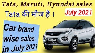 top selling car brand in July 2021.. टाटा ने तो कमाल ही कर दिया। #car_sales_July2021