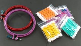 Recycling sewing frame  & Cotton buds crafting | Waste material reuse idea | Diy Craft