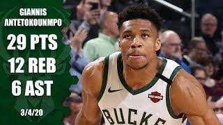 Giannis Antetokounmpo puts up 29 points in 28 minutes in Pacers vs. Bucks | 2019-20 NBA Highlights