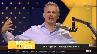 THE HERD | Colin plays his NFL 3-word game for Week 4 - Who is the best team? Who's the best player?