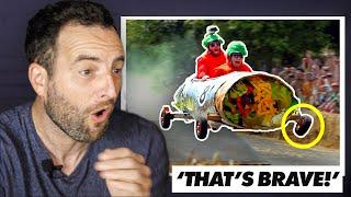 Race Driver Reacts to Top 10 Red Bull Soap Box Crashes