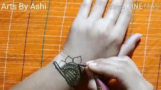 HENNA Mehndi For Beginners | How To Draw Back Hand Mehndi Design | For Beginners |Easy Mehndi Design