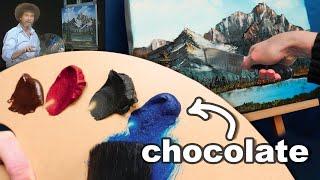 I tried following a Bob Ross tutorial using chocolate 100% edible | How To Cook That Ann Reardon