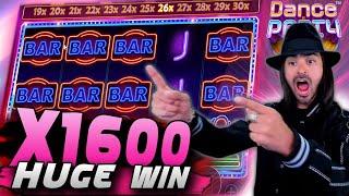 Roshtein BIG WIN in Dance Party Slot X1600 | Top Wins Money Train, Jammin Jars, Book of Dead