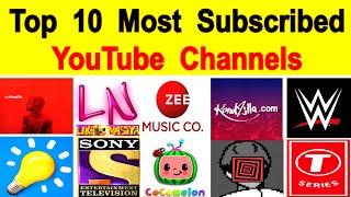 Top 10 Most Subscribed Youtube Channels in the world YouTube के 10 सबसे ज्यादा Subscribed Channels