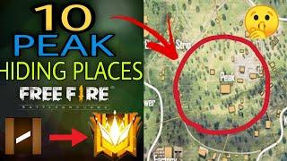 Top 10 peak hiding place on Free fire