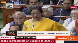 Finance Minister Nirmala Sitharaman Presents Union Budget 2020