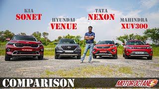 Kia Sonet vs Nexon vs Venue vs XUV300 Comparison - MEGA BATTLE