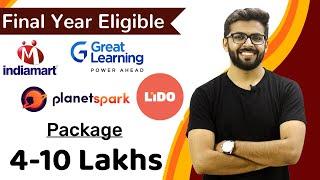 Private Company Job Vacancy 2021 | Final Year Eligible | Package Upto ₹4-10 Lakhs | Latest Jobs 2021