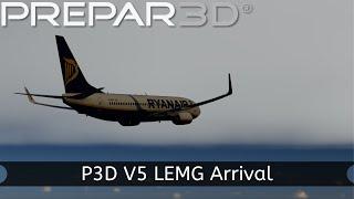 P3D V5 Smooth Night landing into Malaga - RYR 737-800