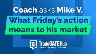 TradeGATEHub Live Trading | Coach asks Mike what Fridays action means to his market stance.