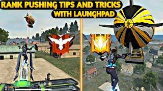 RANK PUSHING TIPS &TRICKS WITH LAUNCHPAD |LAUNCHPAD TOP10 HIDE PLACE FREE FIRE