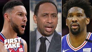 Stephen A.'s problem with Brett Brown predicting a championship for Embiid & Simmons | First Take