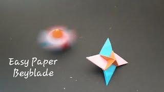 Paper Beyblade l Spinning top paper l  paper crafts without glue easy