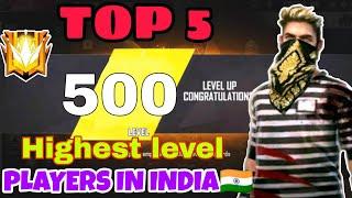 500 Level Player In Freefire | Top 5 Highest level Players in Freefire