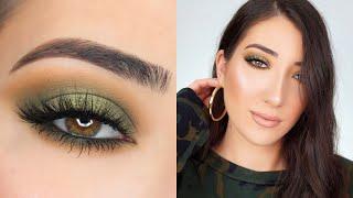 OLIVE GREEN HALO SMOKEY EYE MAKEUP TUTORIAL