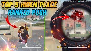 Top 5 Best Hiden Place For Ranked Push Free Fire Tips And Tricks||