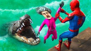 Scary Teacher 3d - Spiderman vs Miss'T, Scary Teacher in The Hell   - Game Animation