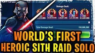 WORLD'S FIRST HEROIC SITH RAID SOLO TEAM! Best Raid Team! Supreme Leader Kylo Ren is a Raid Boss!