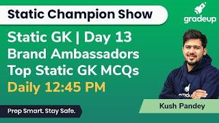 Top Static GK MCQ for All Exams by Kush Pandey | Brand Ambassadors | Gradeup