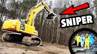 Sniper Climbs into Excavator | Destroys with SSG-10 | Swamp Sniper