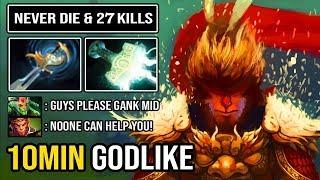 WTF 10MIN GODLIKE MONKEY KING SPAMMER Crazy Dodge & Tree Jump 100% Deleted Pro Medusa Mid DotA 2