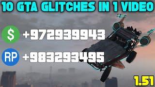 10 GTA Glitches In 1 Video - Easy SOLO Best GTA 5 Online Glitches 1.51!