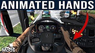 ETS2 1.39 Animated Hands On Steering Wheel Mod | Euro Truck Simulator 2 Mods